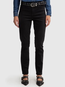 Jeansy damskie slim z wysokim stanem czarne Kitty High Waist 915