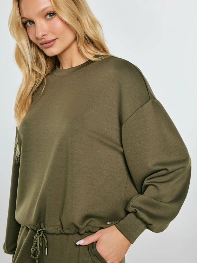 bluza damska z wiskozy khaki lunara 303