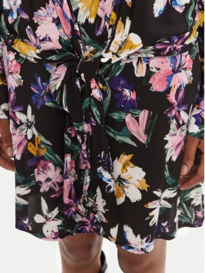 Desigual Sukienka codzienna Flor Acrilica 25WWVW09 Czarny Regular Fit