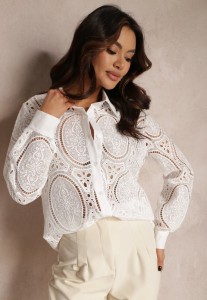 Biała Koszula Koronkowa Cleree