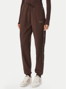 Guess Spodnie dresowe V5BB23 KCX22 Brązowy Regular Fit
