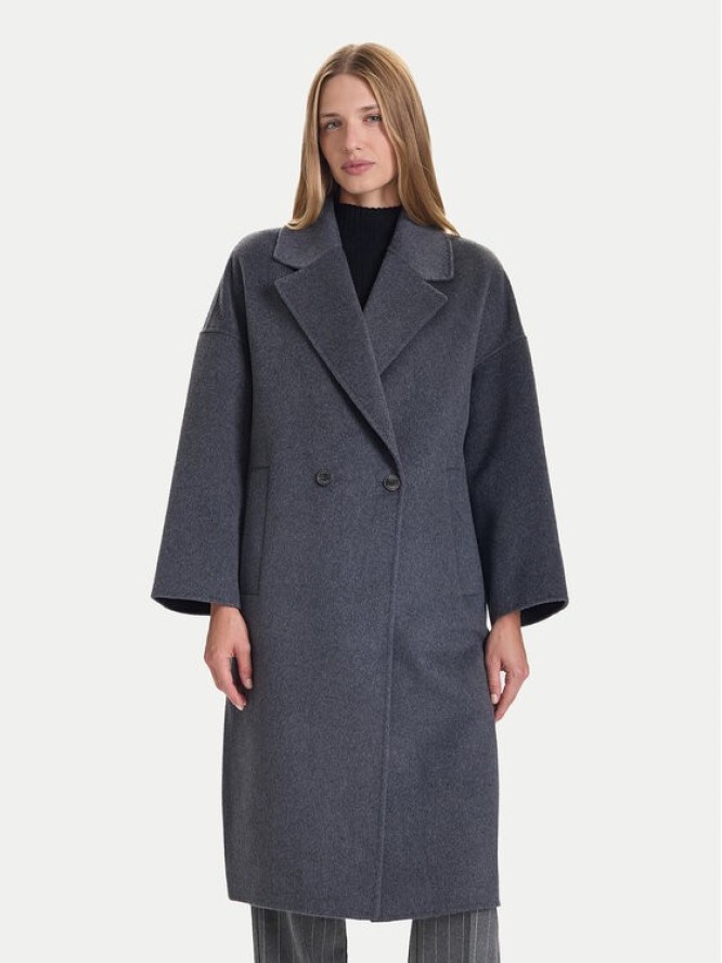 ViCOLO Płaszcz wełniany TF0003 Szary Regular Fit