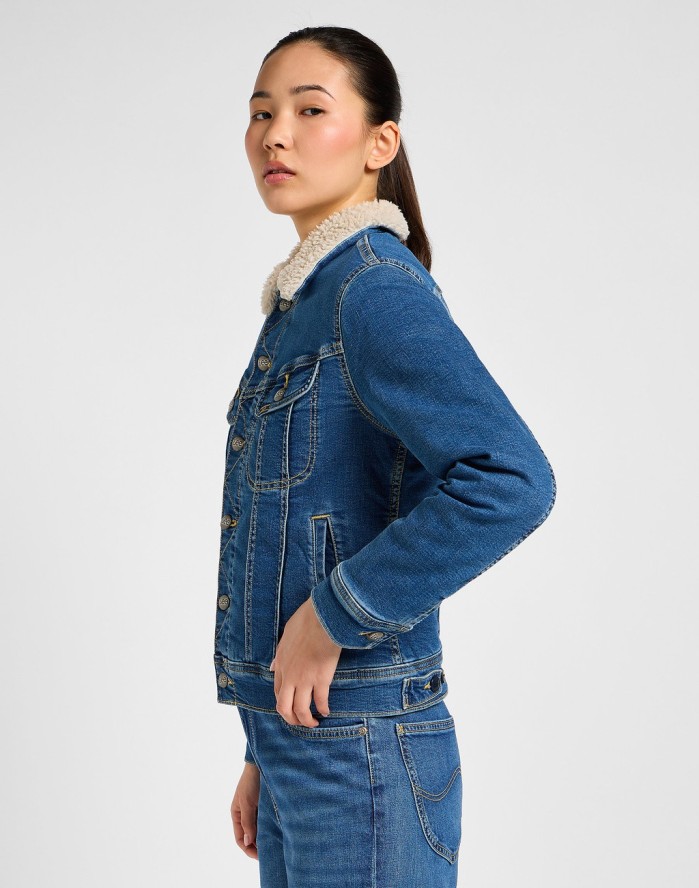 LEE DAMSKA KURTKA JEANSOWA LEE SHERPA RIDER MIDDLE OF THE OCEAN 112355107