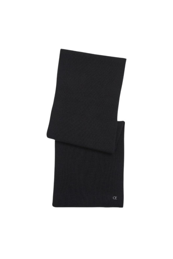 CALVIN KLEIN Czarny damski wełniany szalik z domieszką kaszmiru