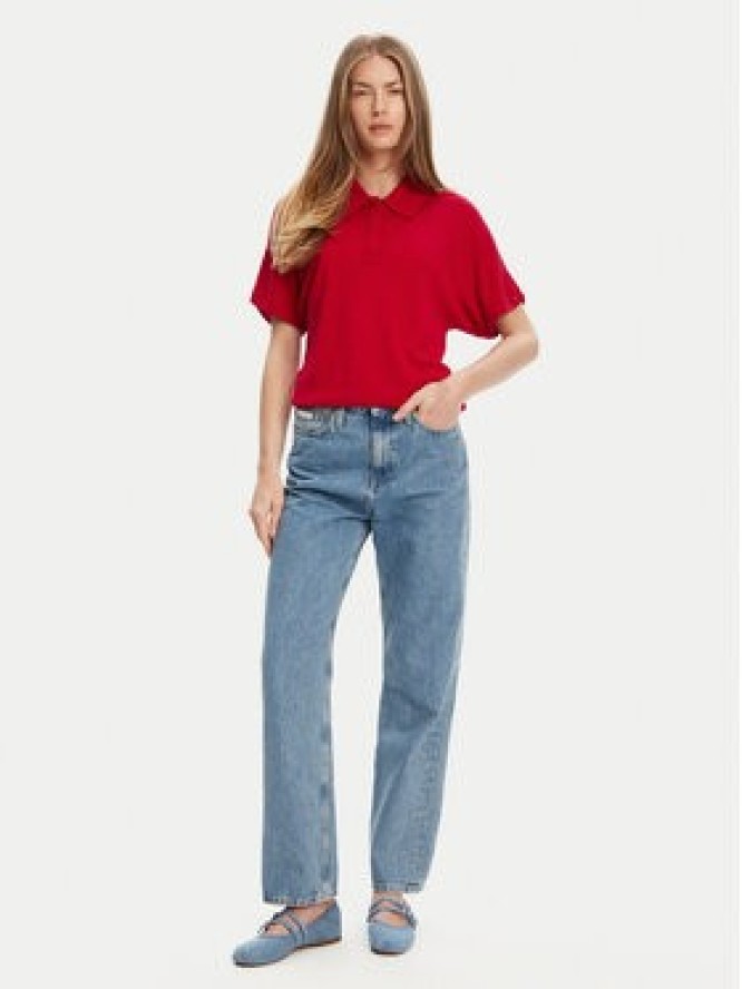 Tommy Hilfiger Polo WW0WW45652 Czerwony Regular Fit