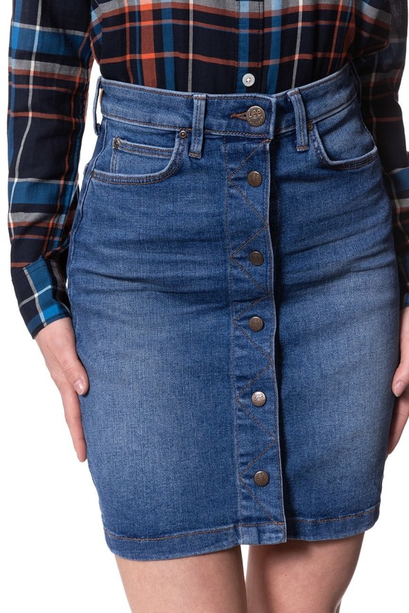 SPÓDNICA JEANSOWA LEE A LINE SKIRT BLUE DROP L38NROEM 112108295