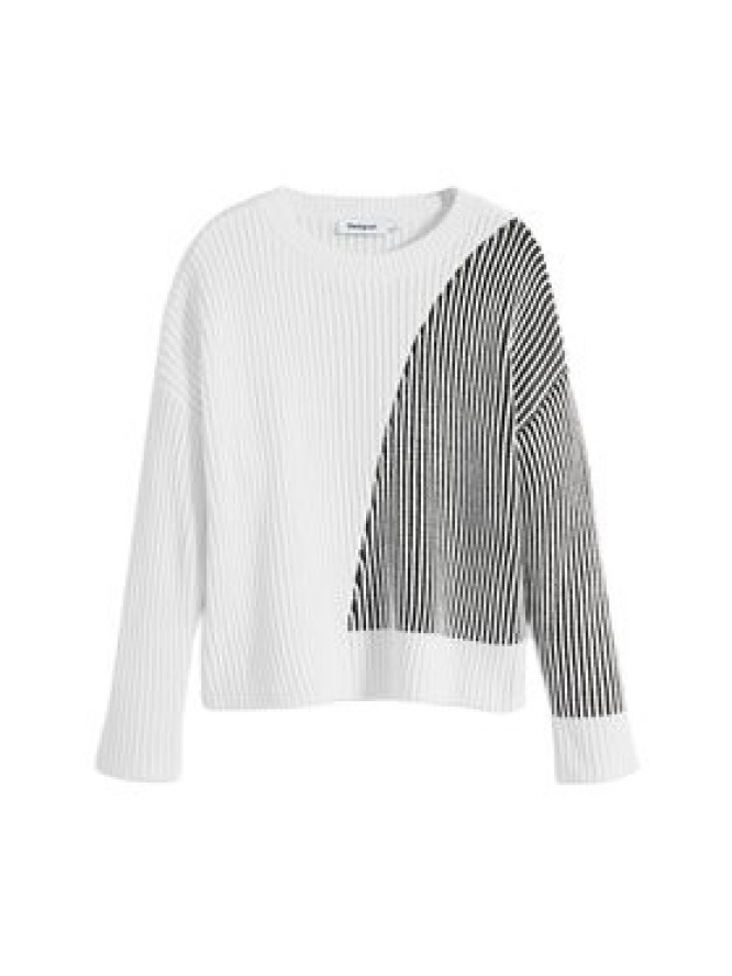 Desigual Sweter Nome 25WWJF26 Biały Regular Fit