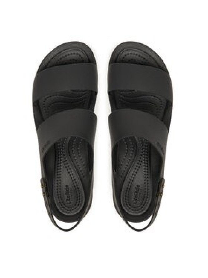 Crocs Sandały Brooklyn Cork Low Wedge 211144 Czarny