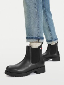 Tommy Jeans Sztyblety Tjw Cleated Chelsea Boots EN0EN03105 Czarny