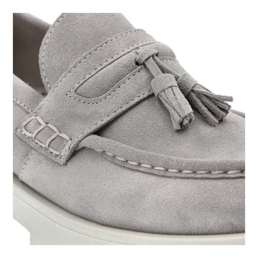 Szare Mokasyny Nessi Damskie Modne Buty