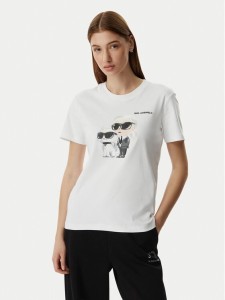 KARL LAGERFELD T-Shirt A3W17077 Biały Regular Fit