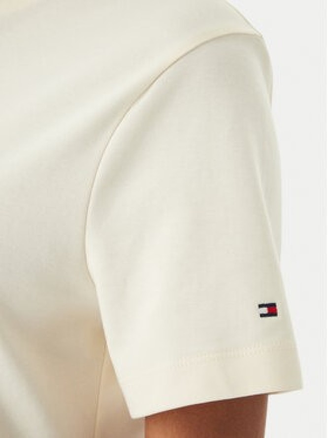 Tommy Hilfiger T-Shirt Logo Interlock WW0WW48707 Beżowy jasny Regular Fit