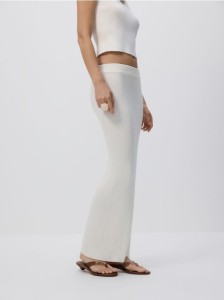 Dzianinowa spódnica maxi - złamana biel