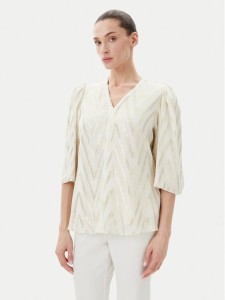 Bruuns Bazaar Bluzka Collard Majlya BBW4486 Beżowy Regular Fit