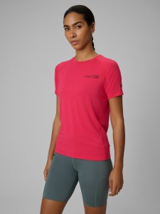 4F Koszulka trekkingowa regular szybkoschnąca damska - różowa XL