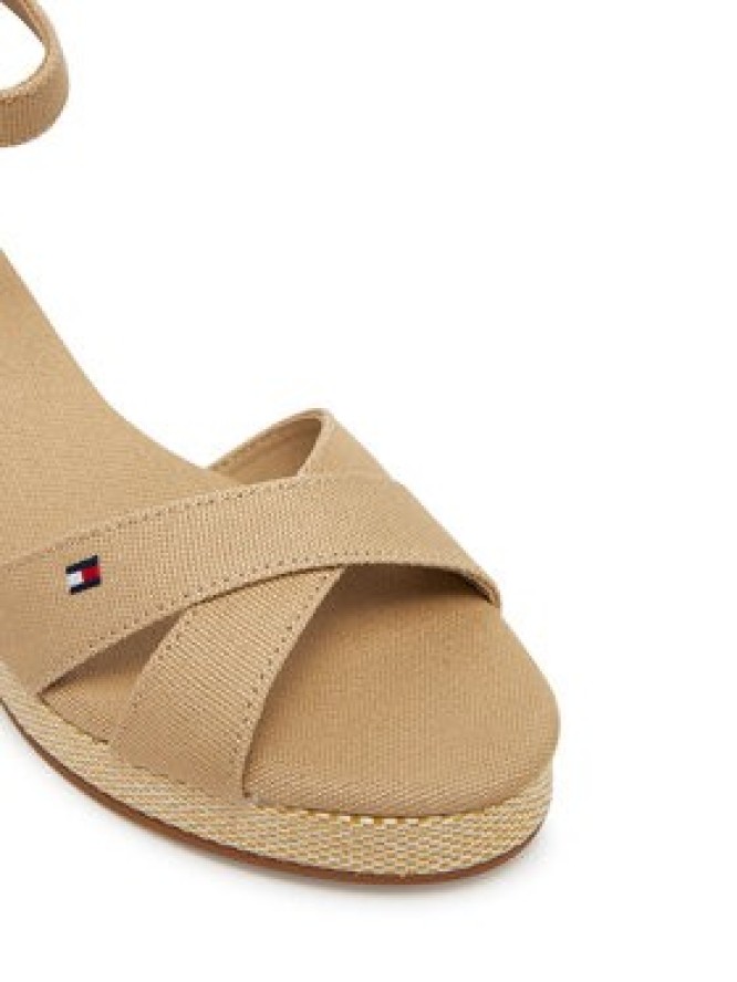 Tommy Hilfiger Espadryle Flag Criss-Cros Mid Wedge Espad FW0FW08481 Beżowy