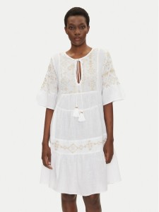 Iconique Sukienka letnia IC25-018 Biały Relaxed Fit