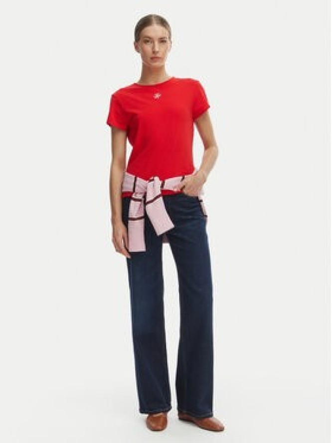 Tommy Hilfiger T-Shirt WW0WW48710 Pomarańczowy Slim Fit