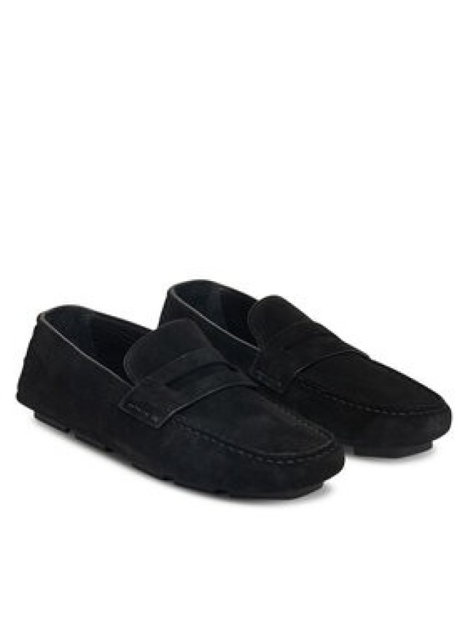 Calvin Klein Mokasyny Square Driver Suede HW0HW02844 Czarny