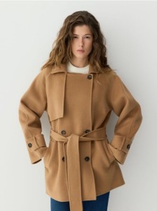 Wełniany płaszcz handmade - brązowy