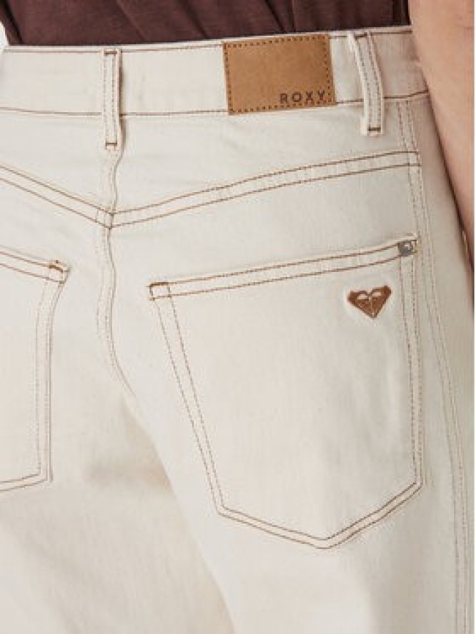Roxy Jeansy Cloudbreak Mid Sandbar ERJDP03324 Écru Barrel Fit