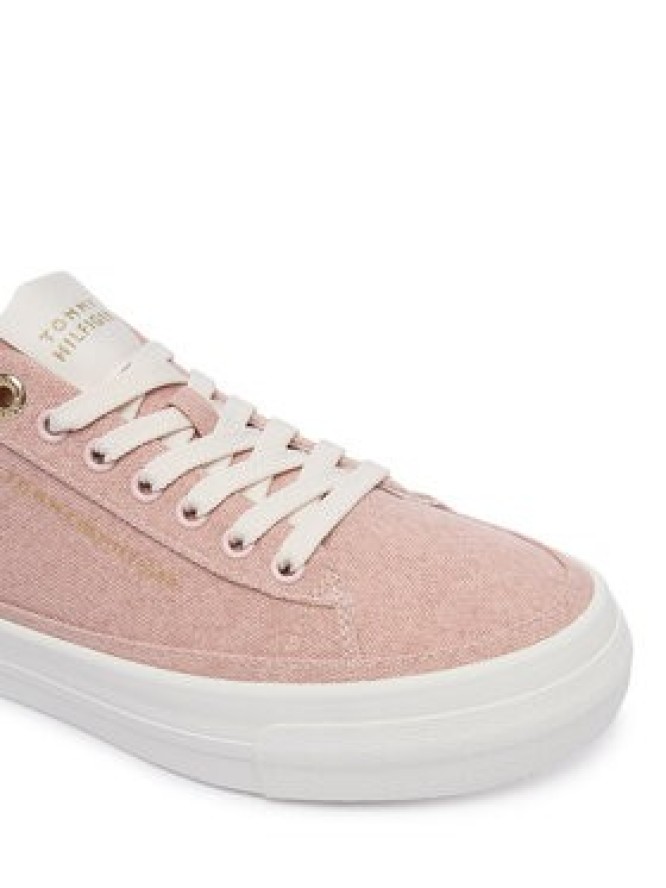 Tommy Hilfiger Sneakersy Washed Canvas Platform Trainers FW0FW09172 Różowy