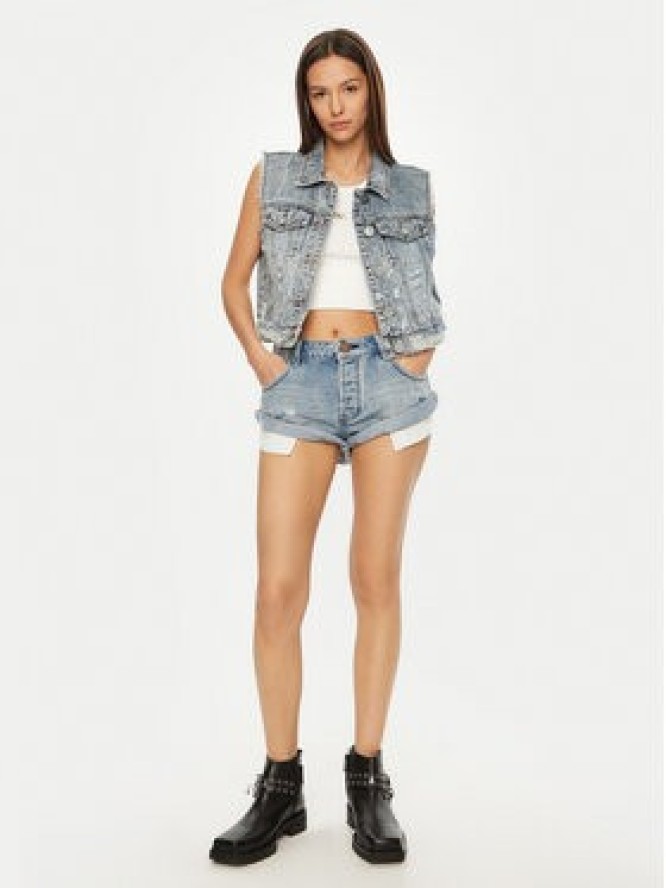 One Teaspoon Kamizelka 26832 Niebieski Regular Fit