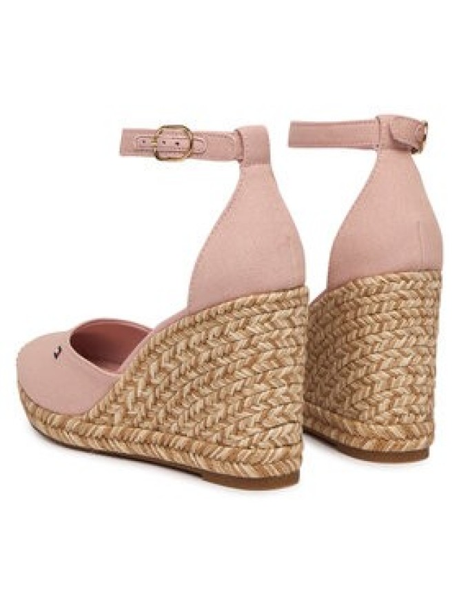 Tommy Hilfiger Espadryle Flag High Wedge Espad Closed Toe FW0FW09225 Różowy