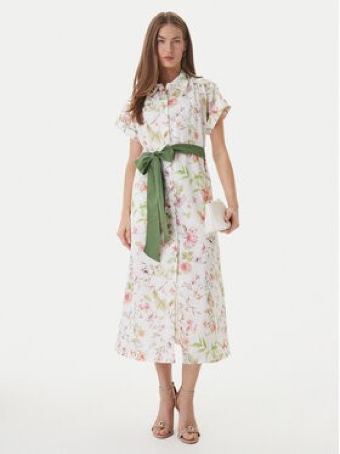 Luisa Spagnoli Sukienka koszulowa Pilea 543227 Écru Regular Fit