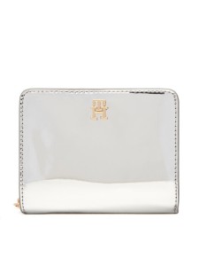 Tommy Hilfiger Portfel Med Za W/Flap Met AW0AW18037 Srebrny