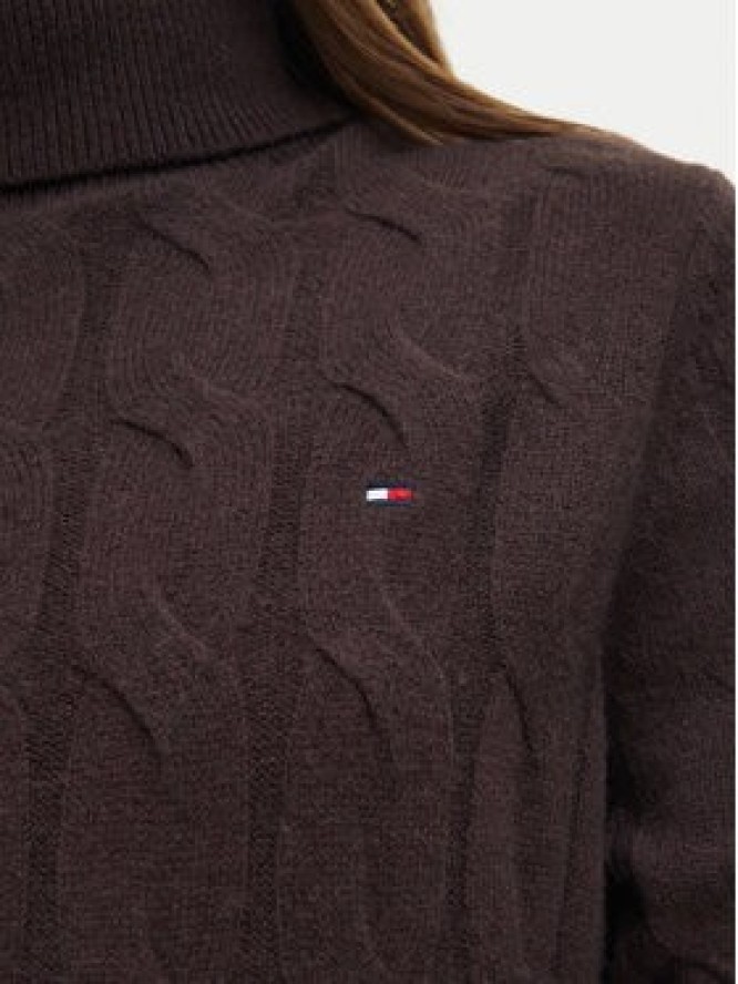 Tommy Hilfiger Sukienka dzianinowa WW0WW46429 Brązowy ciemny Slim Fit