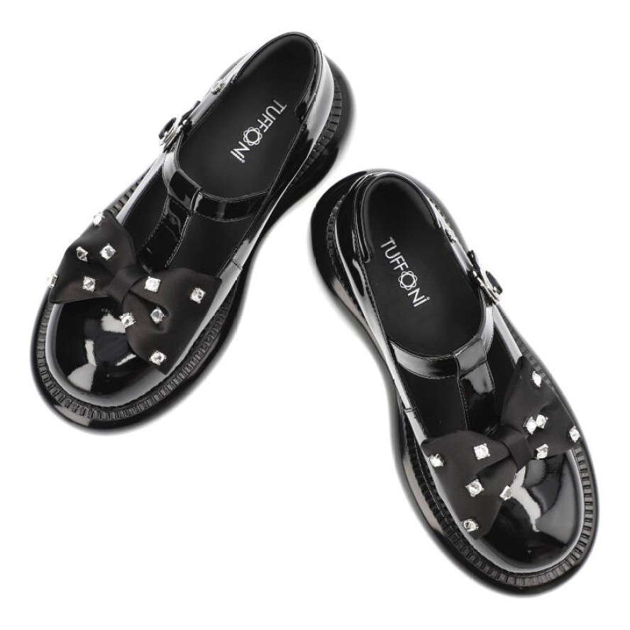 Czarne Półbuty Tuffoni Stylowe Obuwie Damskie