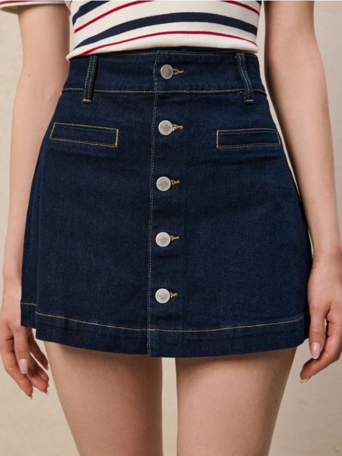 Jeansowa spódnica mini - niebieski