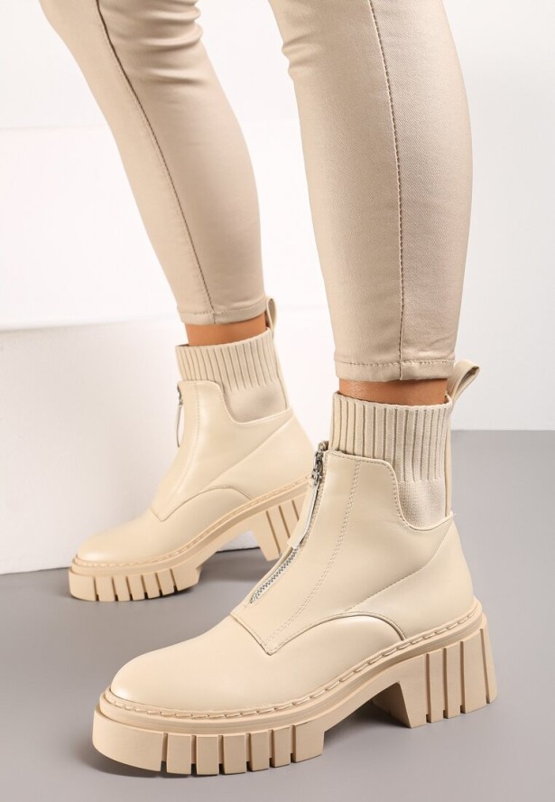 Beżowe Botki Leora