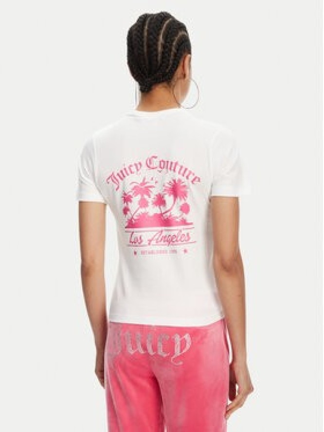 Juicy Couture T-Shirt La Beach JCWCT125319 Biały Regular Fit