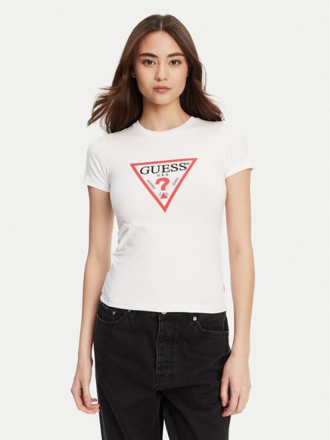 Guess Jeans T-Shirt W4YI04 J1314 Biały Regular Fit