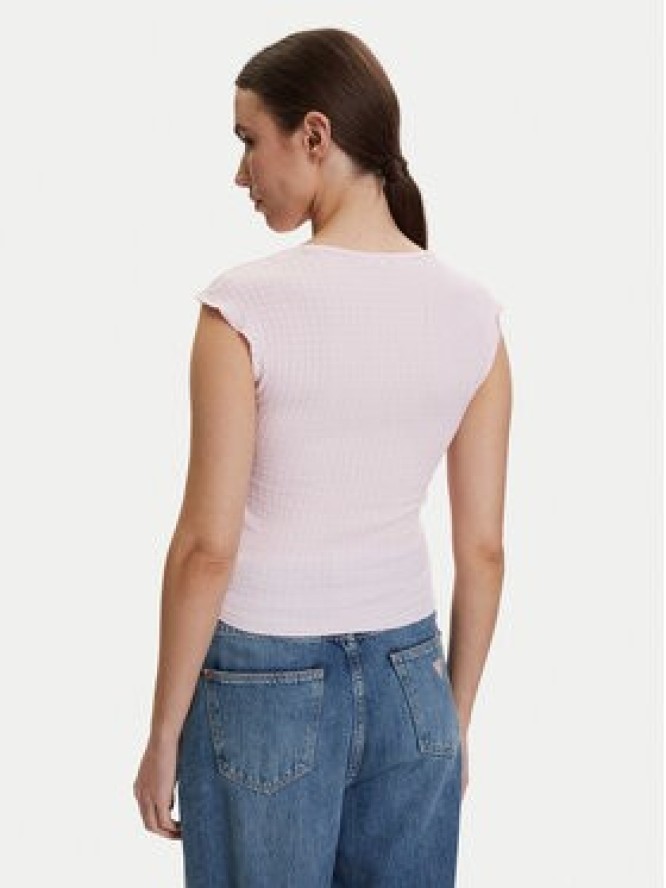 Tommy Jeans Top DW0DW22220 Różowy jasny Slim Fit