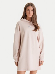Calvin Klein Jeans Sukienka dzianinowa Monologo LV047D229G Beżowy Regular Fit