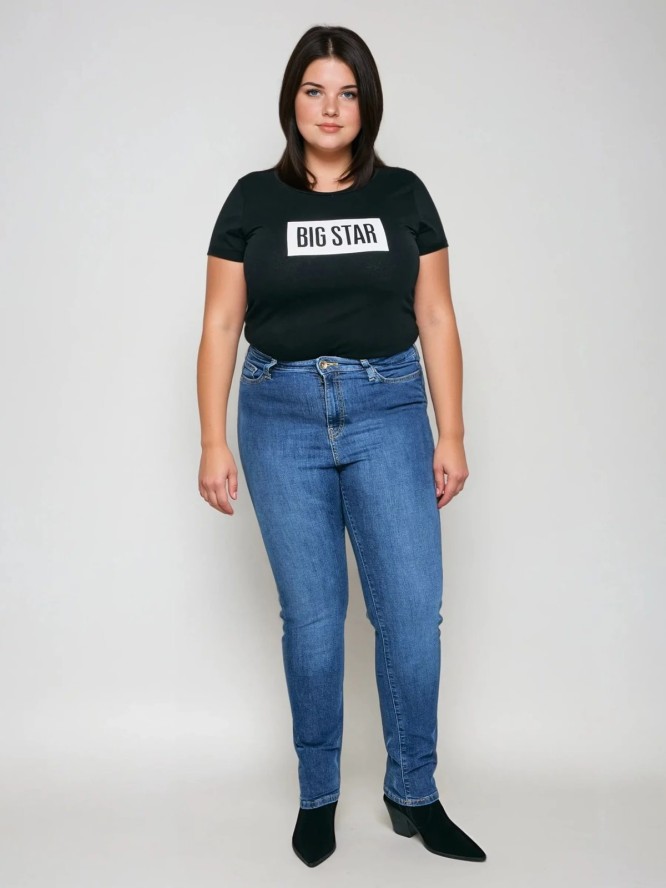 Jeansy damskie z wysokim stanem niebieskie Katrina High Waist 344