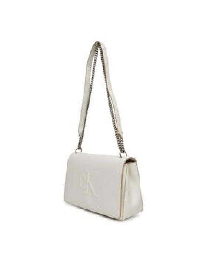 Calvin Klein Jeans Torebka Sculpted Ew Flap Conv Chain LV04K3035G Biały