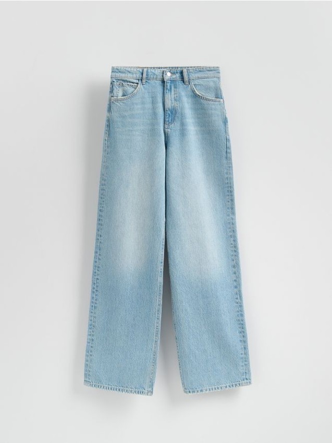 Jeansy wide leg - niebieski