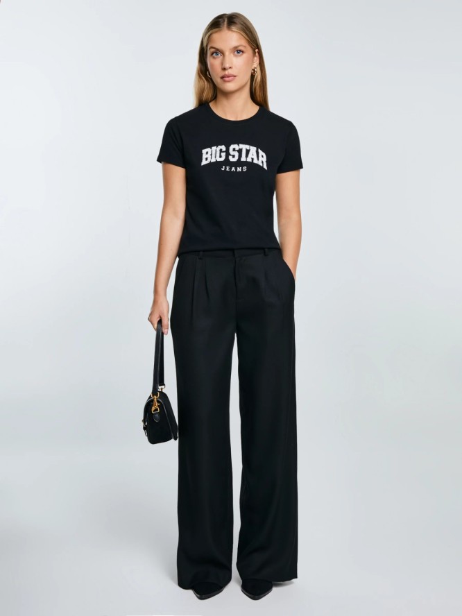 Koszulka damska bawełniana z logo BIG STAR czarna Ramila 906
