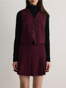 Spódnico-szorty z dodatkiem wiskozy - burgundowy