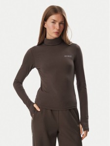 Guess Bluzka V6BP11 K6907 Brązowy ciemny Slim Fit