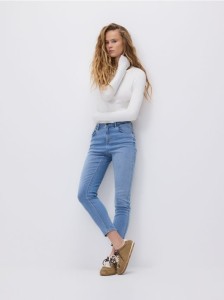 Jeansy slim push up - niebieski