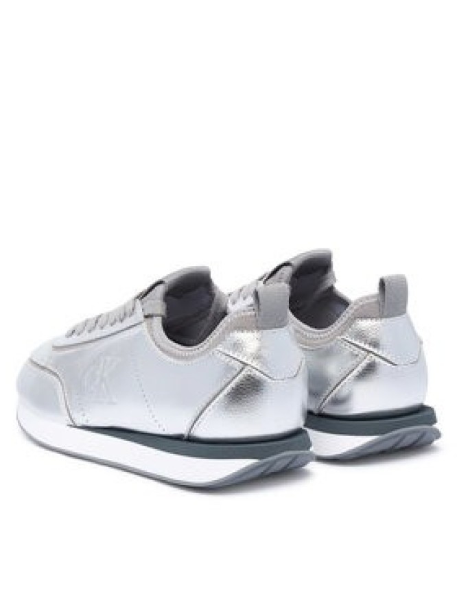 Calvin Klein Sneakersy Retro Runner Metallic HW0HW03287 Srebrny