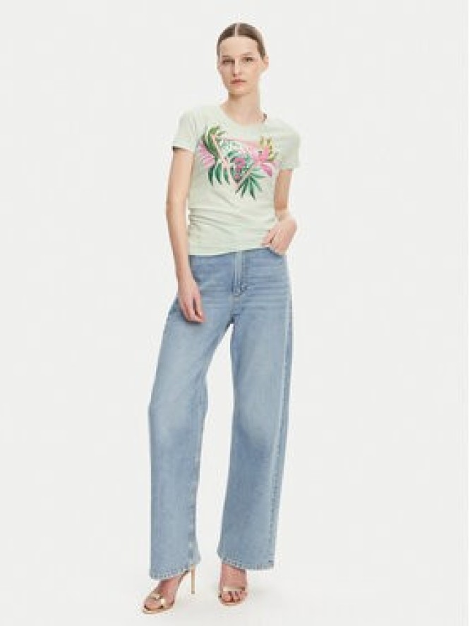 Guess T-Shirt W5GI07 J1314 Turkusowy Slim Fit