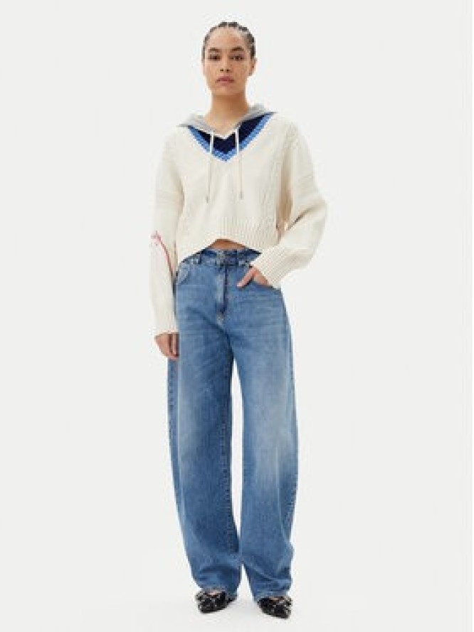 PINKO Sweter Breithorn Maglia 104621 Écru Relaxed Fit