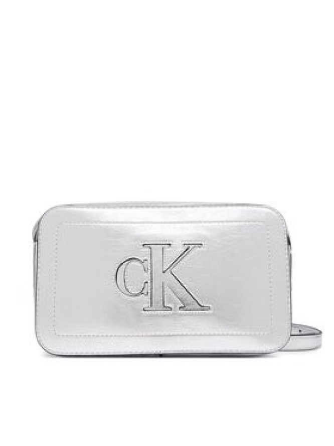 Calvin Klein Torebka Bold Ck Outline Mtl Camera Bag LV04F3896G Srebrny