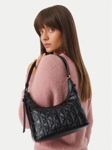 Calvin Klein Torebka Emblem Aop Debossed Shoulder Bag LV04F3874G Czarny